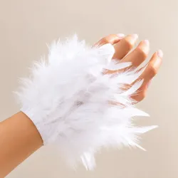 Guantes de plumas Blanco