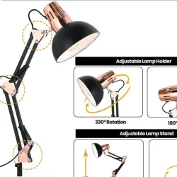 Lámpara de campana grande con brazo ajustable