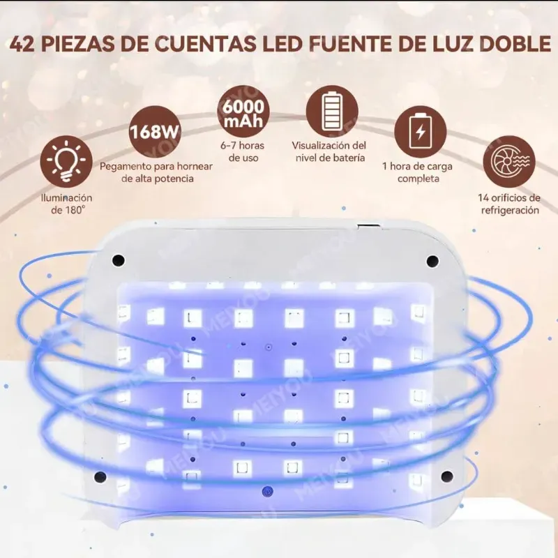 Lámpara Recargable adornada con piedras