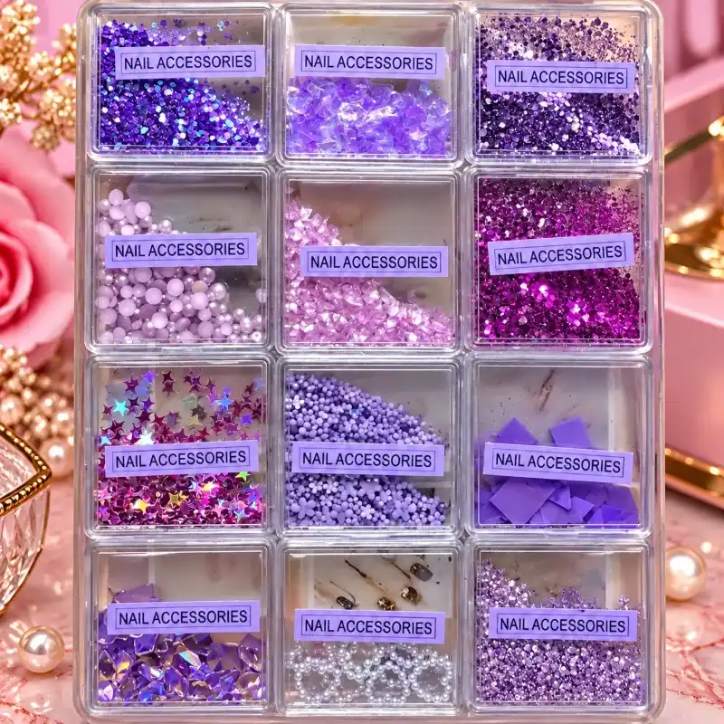 Piedras Nail Accesorio Morado