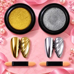 Set Efecto Espejo Dorado y Plateado (Sólido)