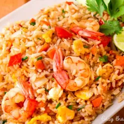 Arroz Frito Mixto de Mariscos y Vegetales