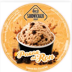 Helado Italiano Pasas al Ron 