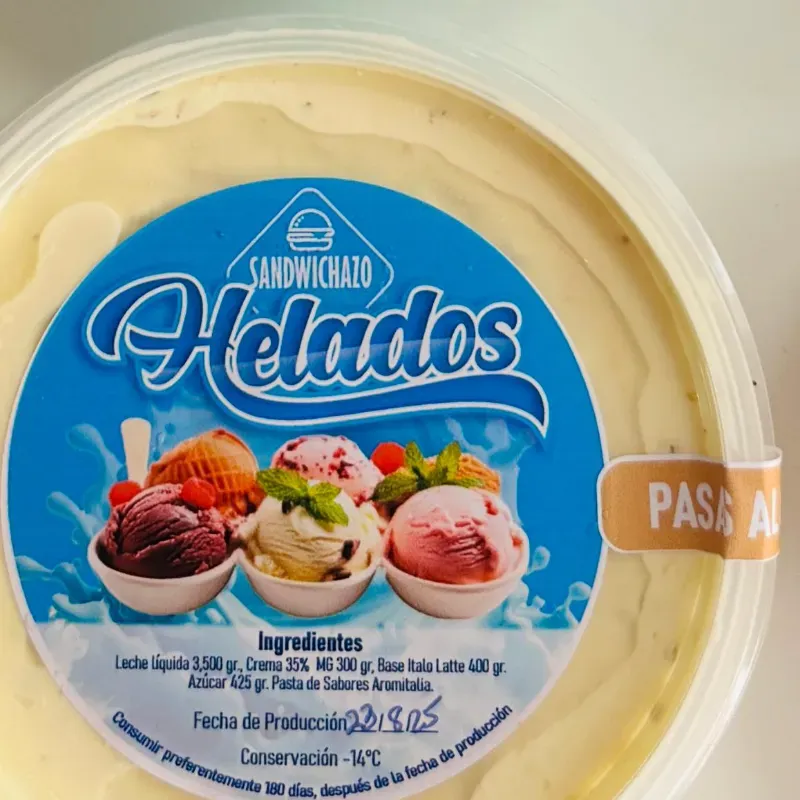 Helado Italiano Pasas al Ron 