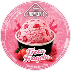 Pote de Helado Fresa/Fragola 16oz
