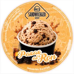 Pote de Helado 16onz Pasas al Ron