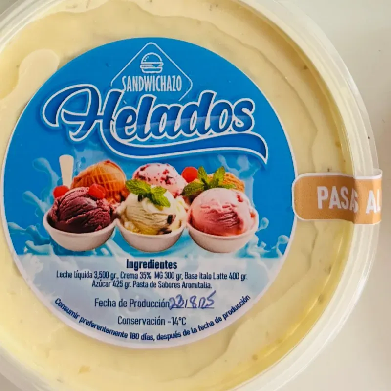 Pote de Helado 16onz Pasas al Ron