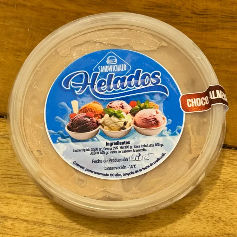 Pote de Helado 16onz Choco-Almendra