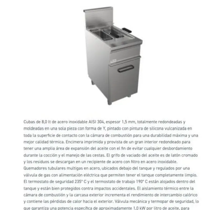 FREIDORA DE GAS CASTA  8+8 Litro