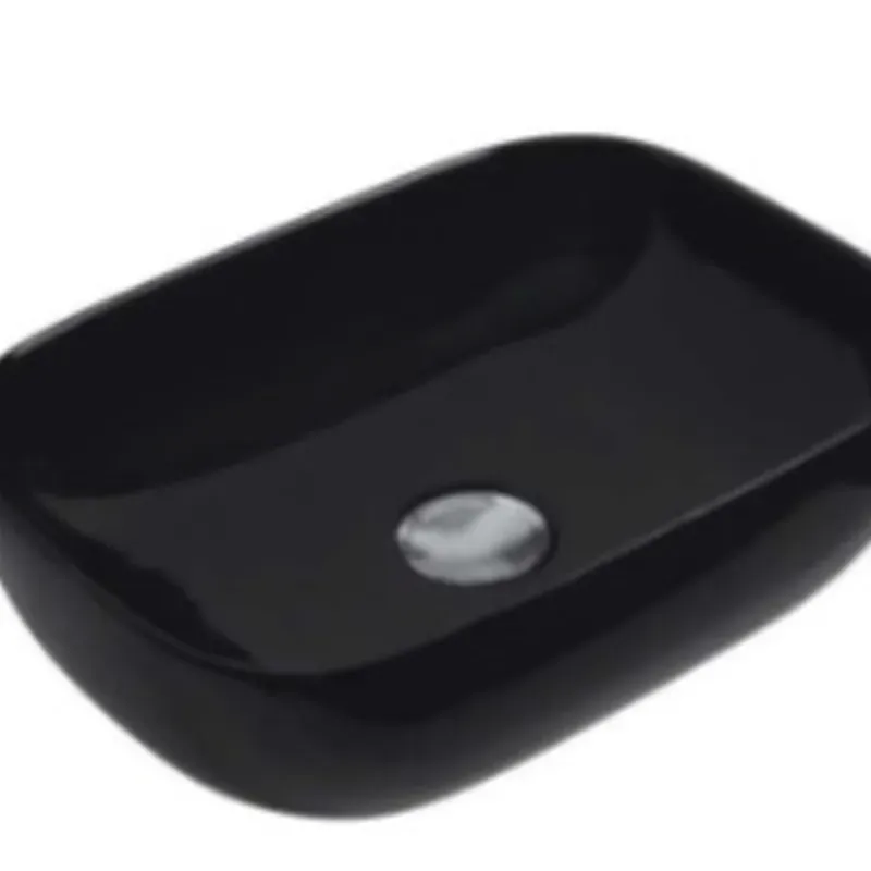 Lavamanos sobre encimera color negro