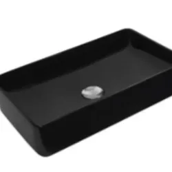 Lavamanos sobre encimera color negro