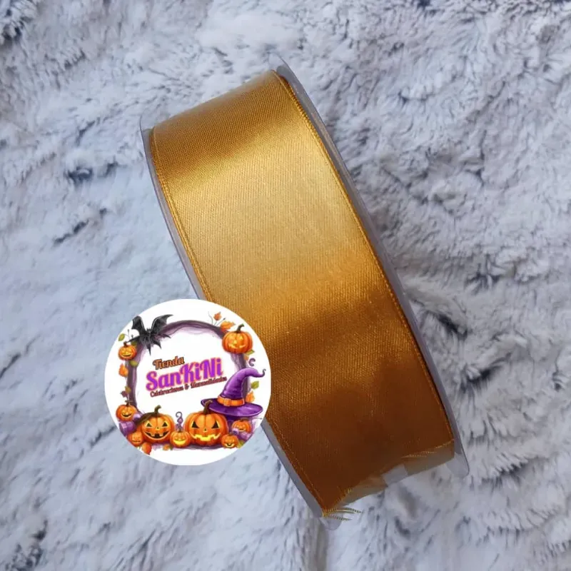 Cinta de satin Dorada 4cm x metro