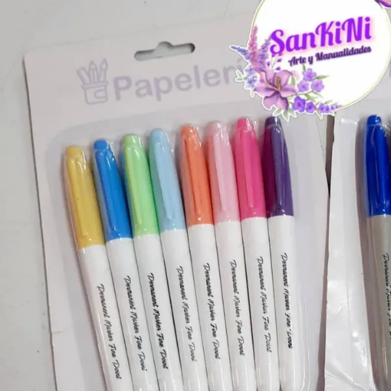 Estuche de marcadores permanentes tonos pastel