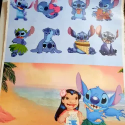 Forros dobles en papel cromado Stitch