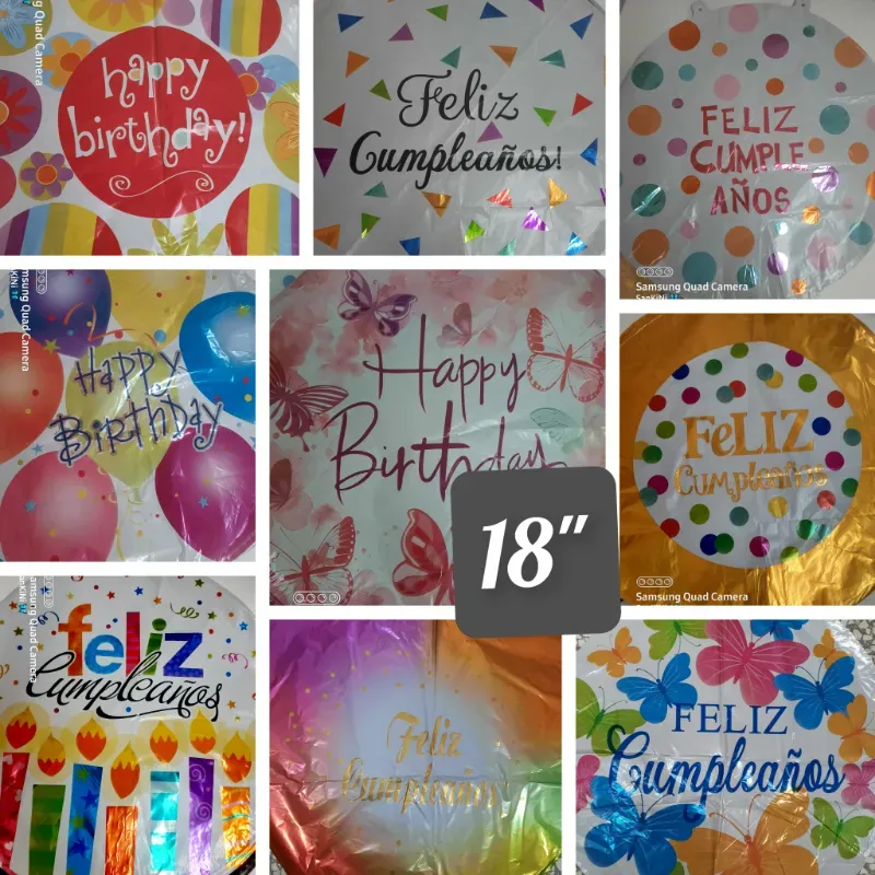 Globos metalicos de 18"