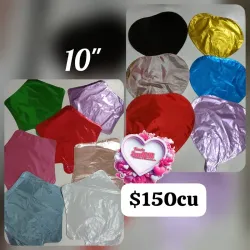 Globos metalizados en forma de corazón y de estrella