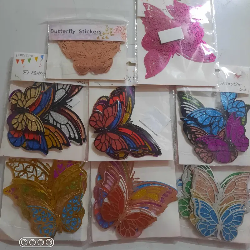 Paquetes de mariposas 3D metalizadas..  