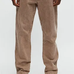 Jean Marrón zippers laterales traseros