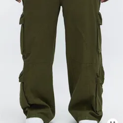 Jeans Cargo Baggy verde olivo