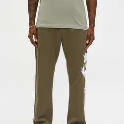 Jogger Verde Olivo estampado lateral de Calavera Abstracta