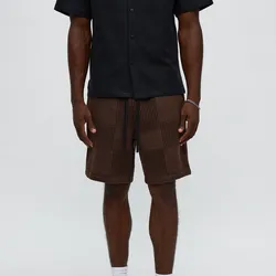 Short de felpa formal a cuadros