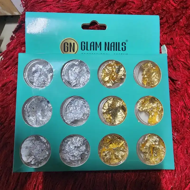 Caja de 12 papel oro y plata