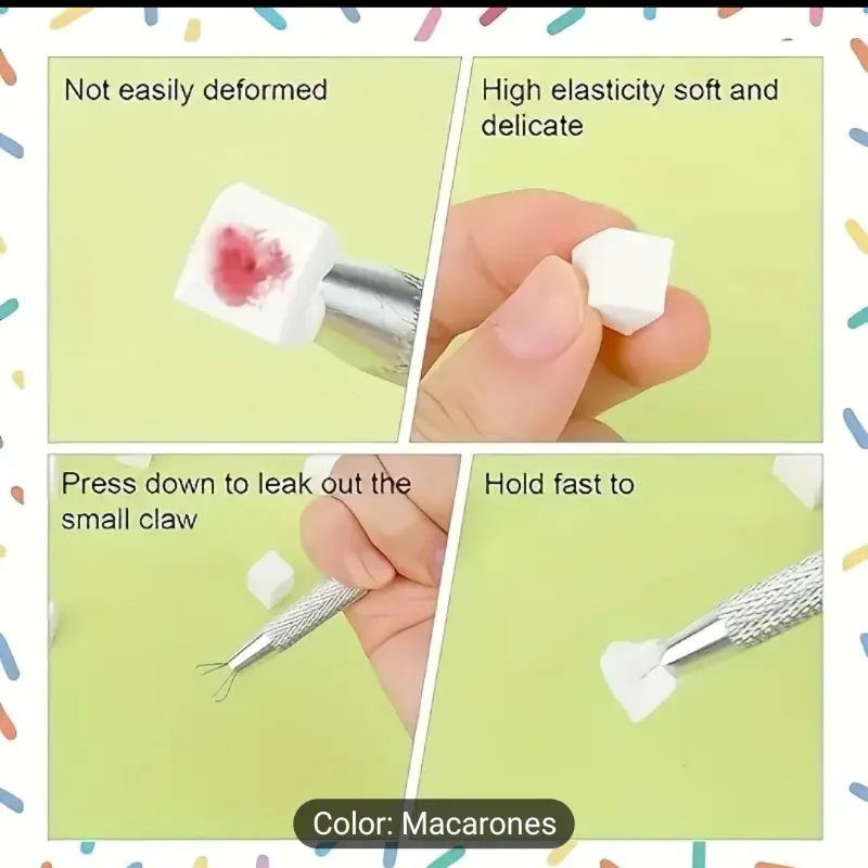 Caja de 200 esponjitas con su pinza para difuminar 