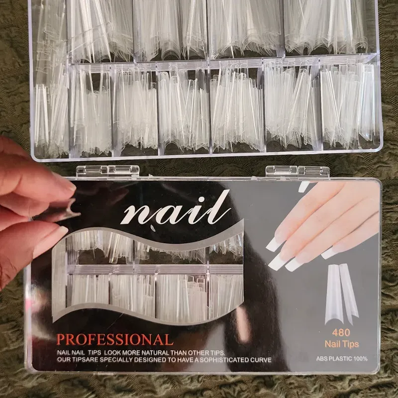 Caja de 480 tips coffin curvatura C 