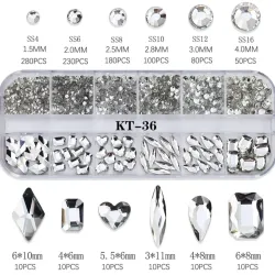 Caja de piedras plateadas