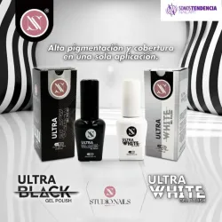 Esmalte blanco y negro Studio Nails