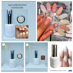 Gel nude lechoso traslúcido