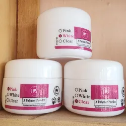 Juego de 3 potes d 1 onzas de polvo clear,rosa y blanco