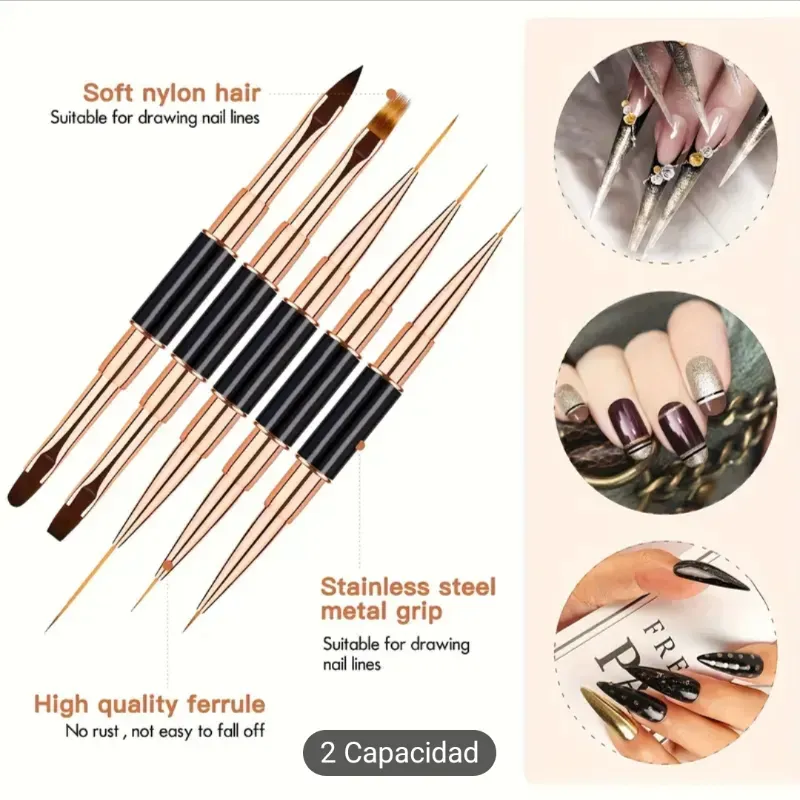 Juego de pinceles dobles para diseños