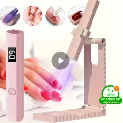 Lámpara recargable con soporte para precurado y soft gel