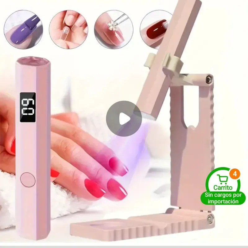 Lámpara recargable con soporte para precurado y soft gel