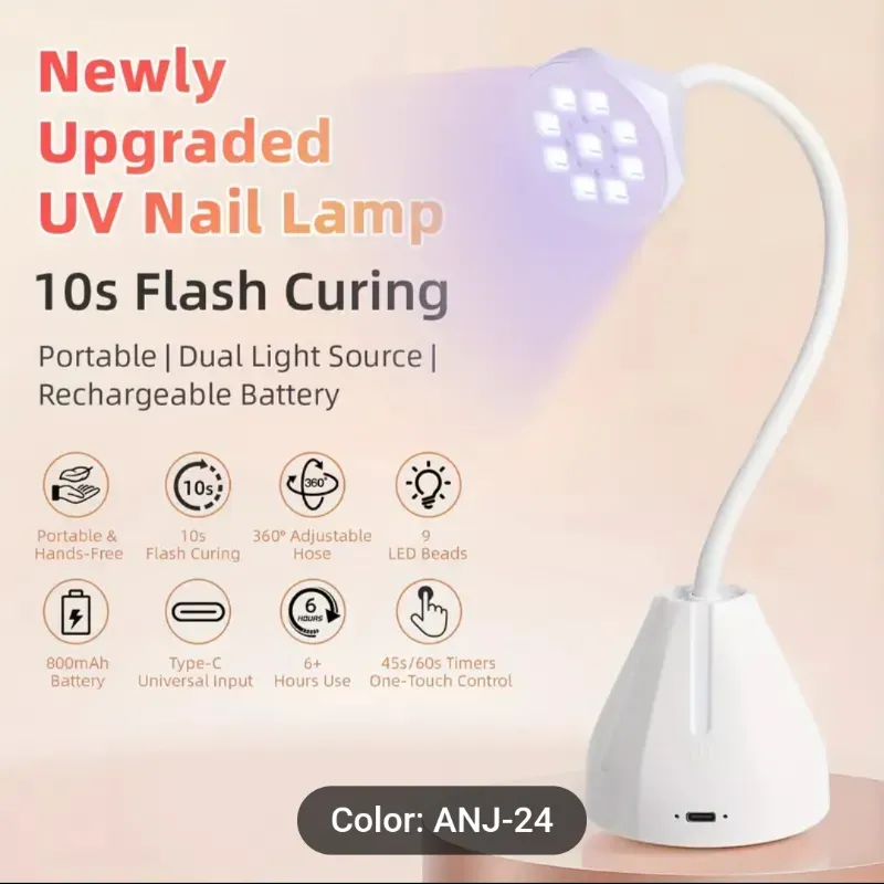 Lámpara recargable de 9 led para precurado y soft gel