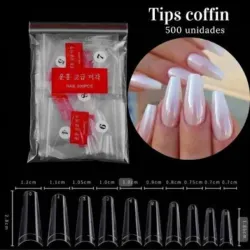 Paquete de 500 tips coffin tamaño medio