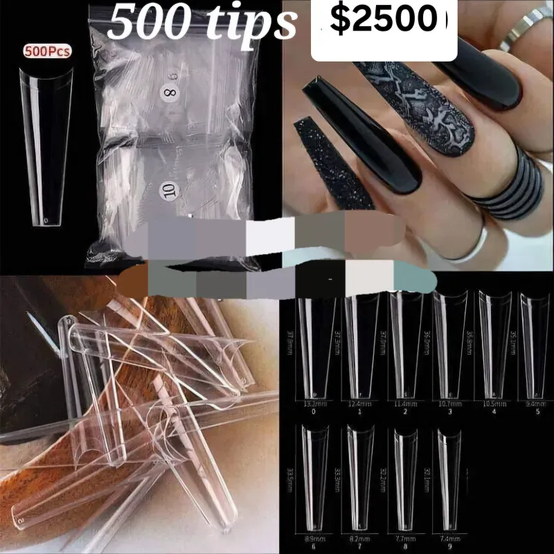 Paquete de 500 tips coffin xl