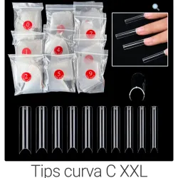 Paquete de 500 tips cuadradas curvatura C