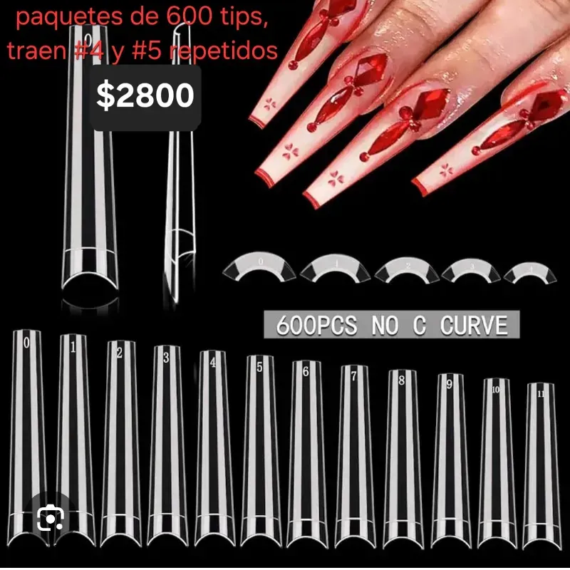 Paquete de 600 tips coffin xl