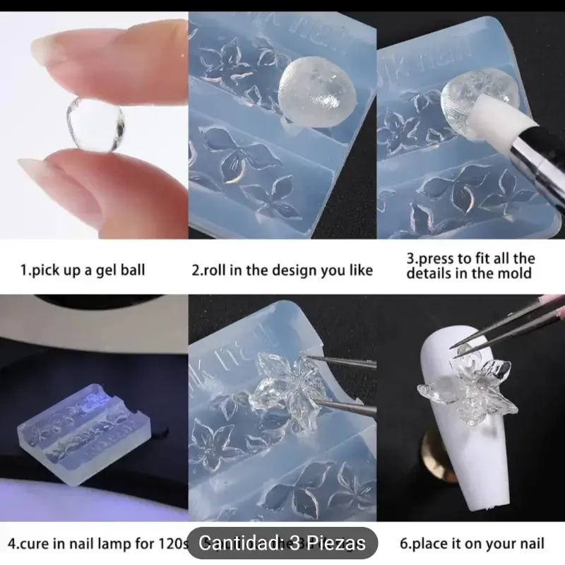 Set de 2 moldes de cilicona y pincel de goma