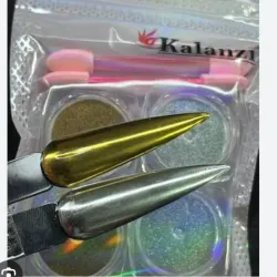 Set de 4 efecto espejo dorado y plateado