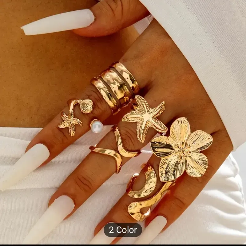 Set de 6 anillos grandes