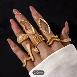 Set de 8 anillos grandes