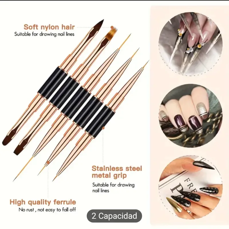 Set de pinceles dobles para diseños