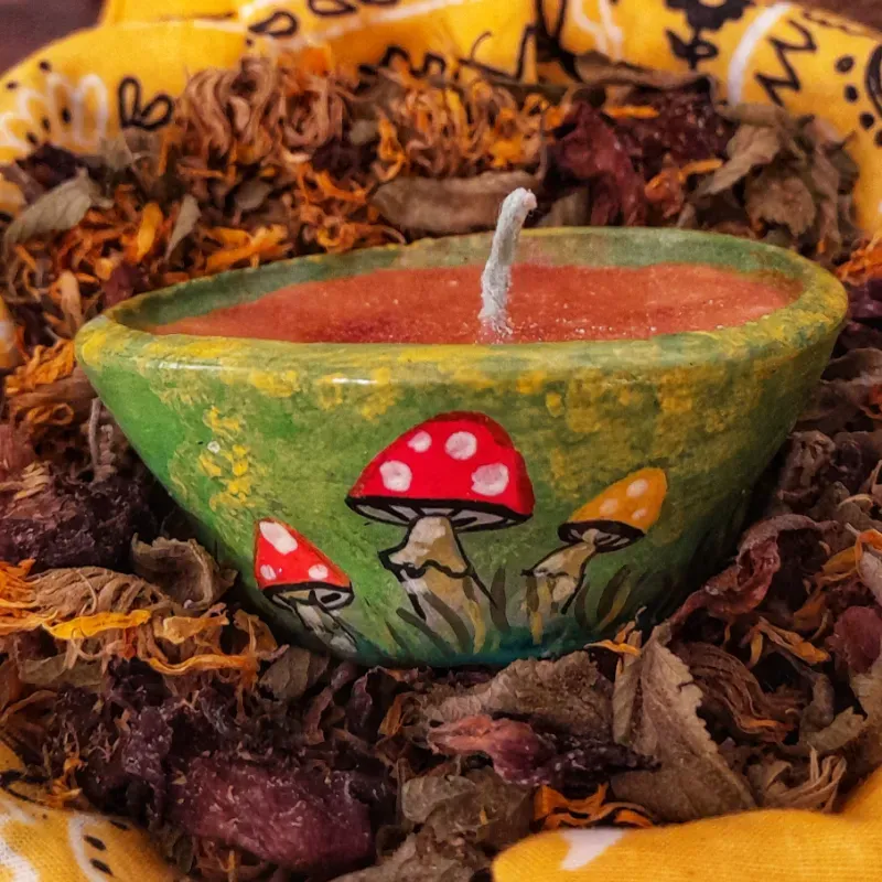 VELAS CON DECORACIÓN DE HONGOS 🍄