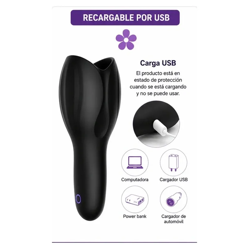 Estimulador vibratorio recargable