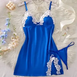 Lencería Satinada “Blue Romance”