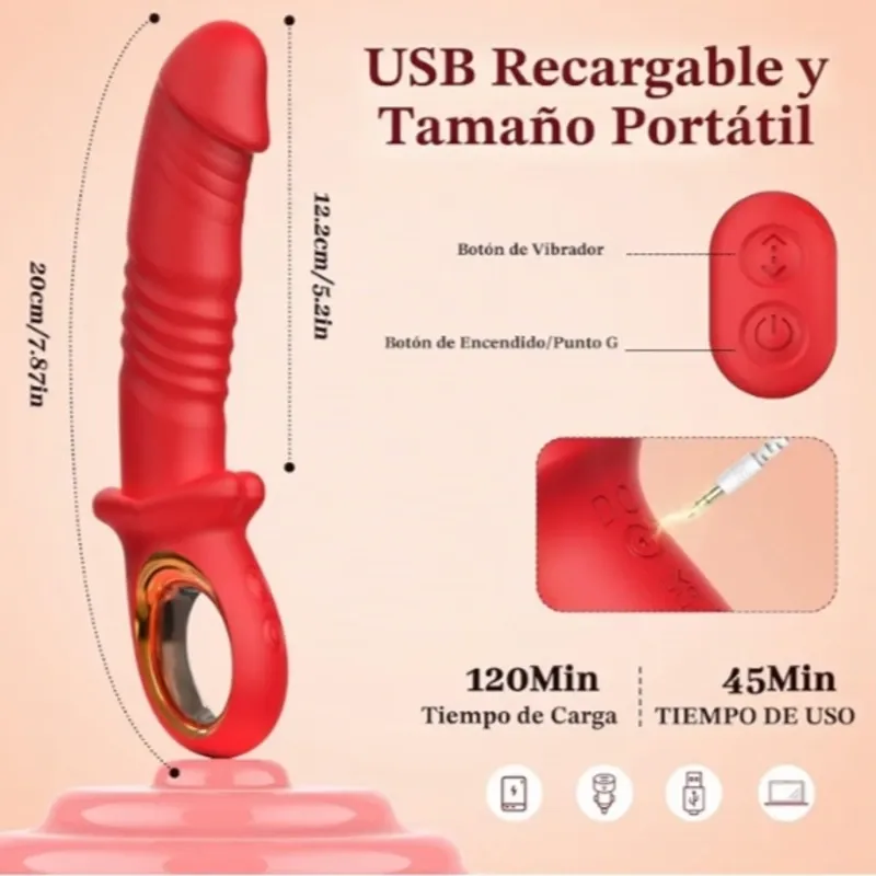 Vibrador estimulador con movimiento
