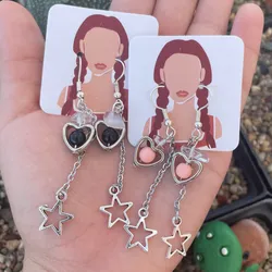 Aretes de corazón y estrellas 
